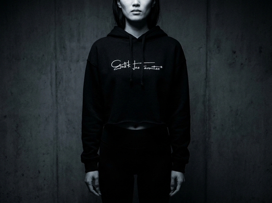 Signature Cropped Hoodie - Black